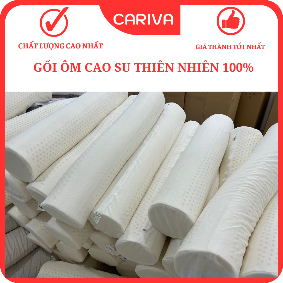 Gối Ôm Dài Cao Su Non Cao Cấp CARIVA Size 20x100cm