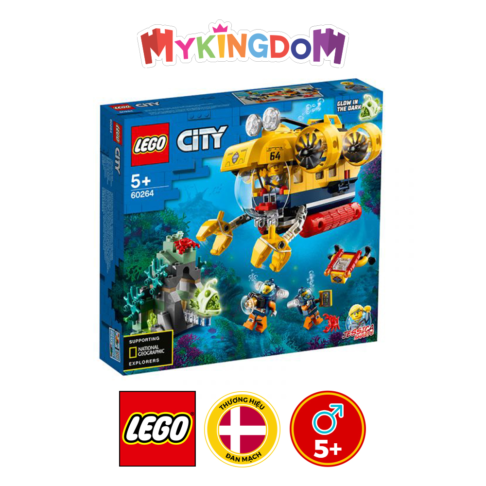 Đồ Chơi Lắp Ráp Tàu Ngầm Thám Hiểm Đại Dương LEGO CITY 60264 (286 Chi Tiết)