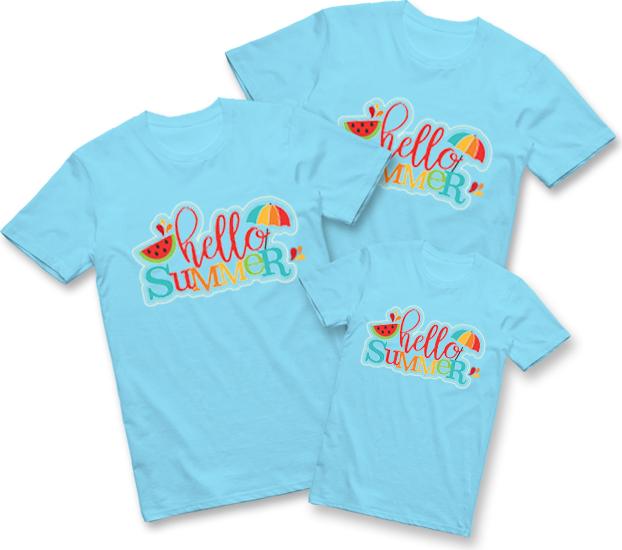 Áo Thun Gia Đình ATLAN Mã TKA30 Màu Xanh Da Trời