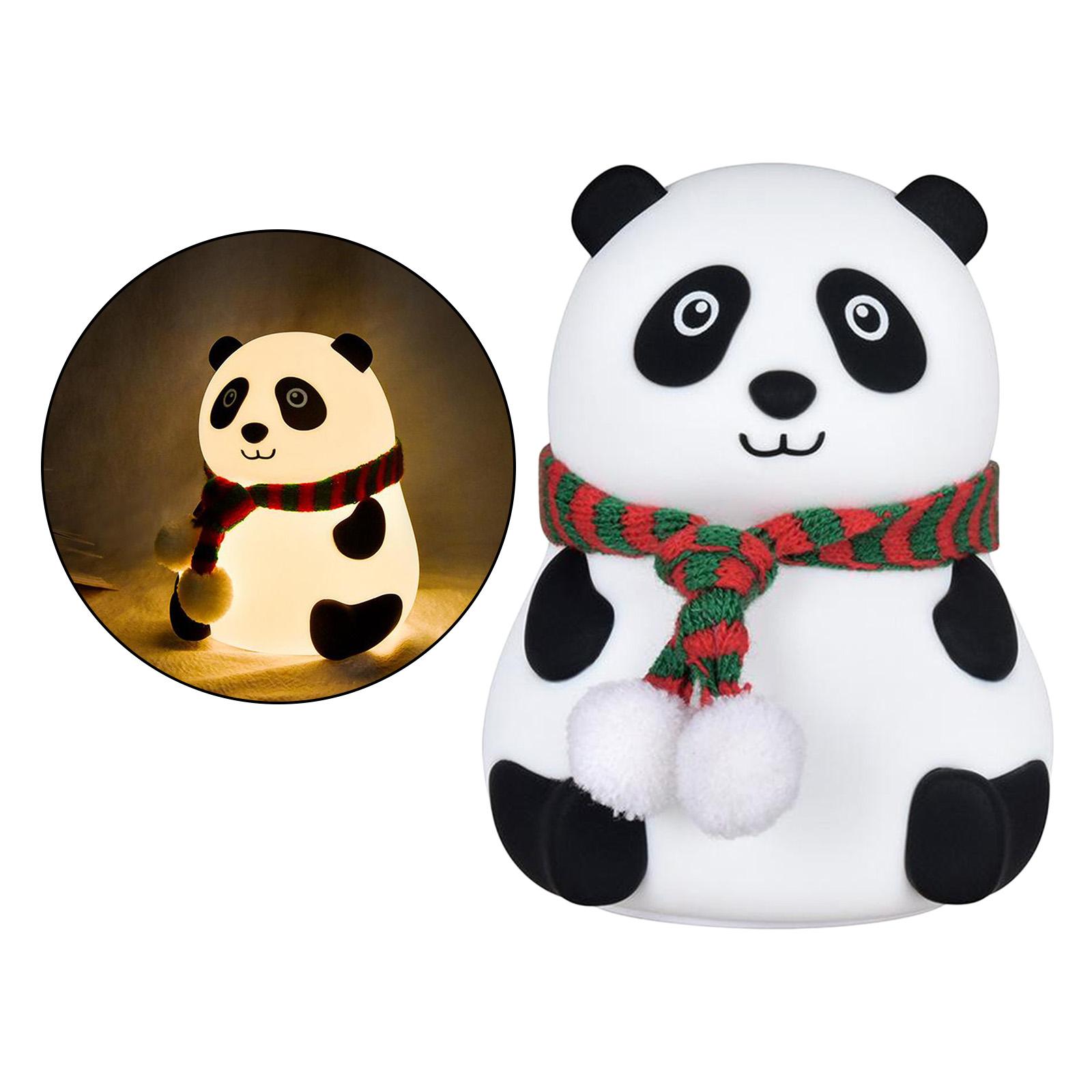 Cute Panda Night Light for Kids,Toddler,Kawaii Animal Lamp,Silicone Nursery Baby Nightlight, Kids Bedroom Decrations,Color Changing,Valentines Gifts