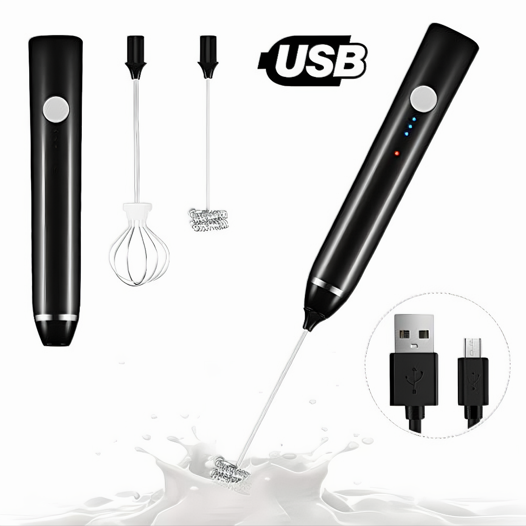 Máy đánh trứng KG86 tạo bọt cà phê mini cầm tay dễ sử dụng 2 trong 1 tích hợp cổng sạc usb - Hàng chính hãng 