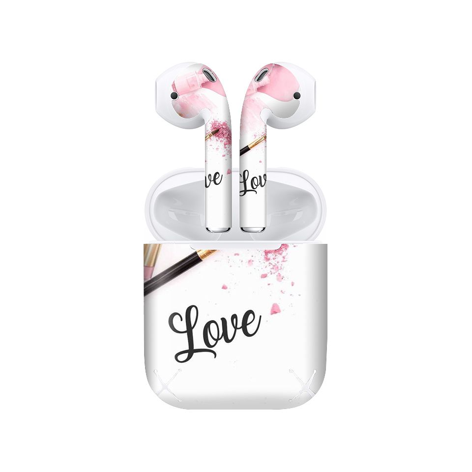 Miếng dán skin chống bẩn cho tai nghe AirPods in hình Mỹ phẩm - atk373 (bản không dây 1 và 2