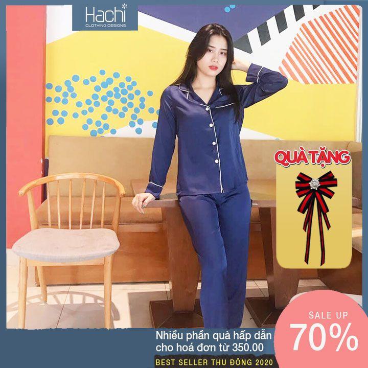 Bộ Pyjama lụa dài tay, Pỵjama hàng cao cấp Hachidesigns