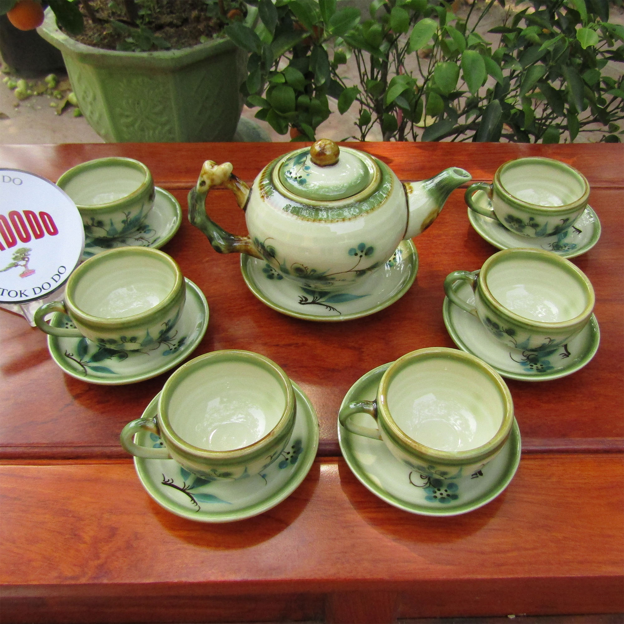 Bộ Ấm Chén Bát Tràng Hoa Vẽ Tay TOKDODO 