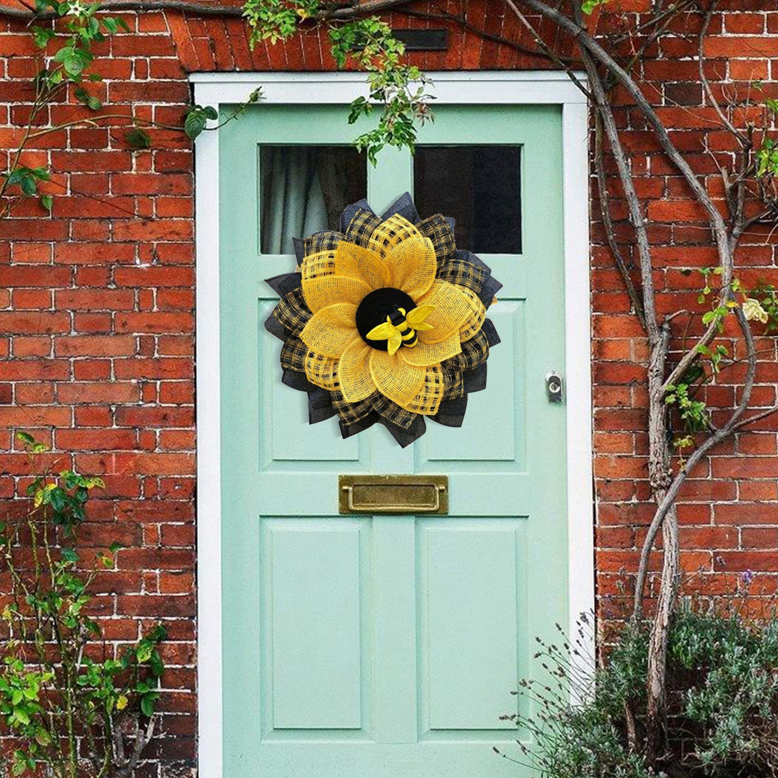 Bee Flower Wreath Garland Summer Front Door Hanging Pendant Decoration