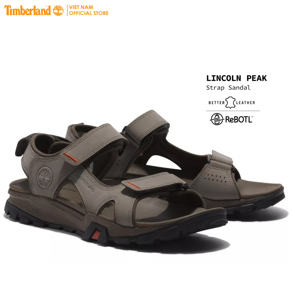 [NEW] Timberland Giày Sandal Nam Lincoln Peak Strap Medium Grey Leather TB0A5T3M8W