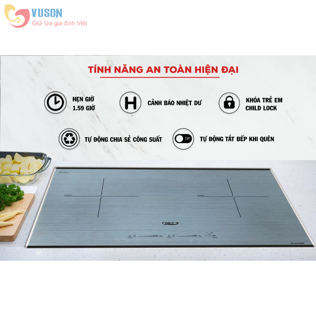 Bếp từ đôi Chefs EH-DIH888E - Hàng chính hãng