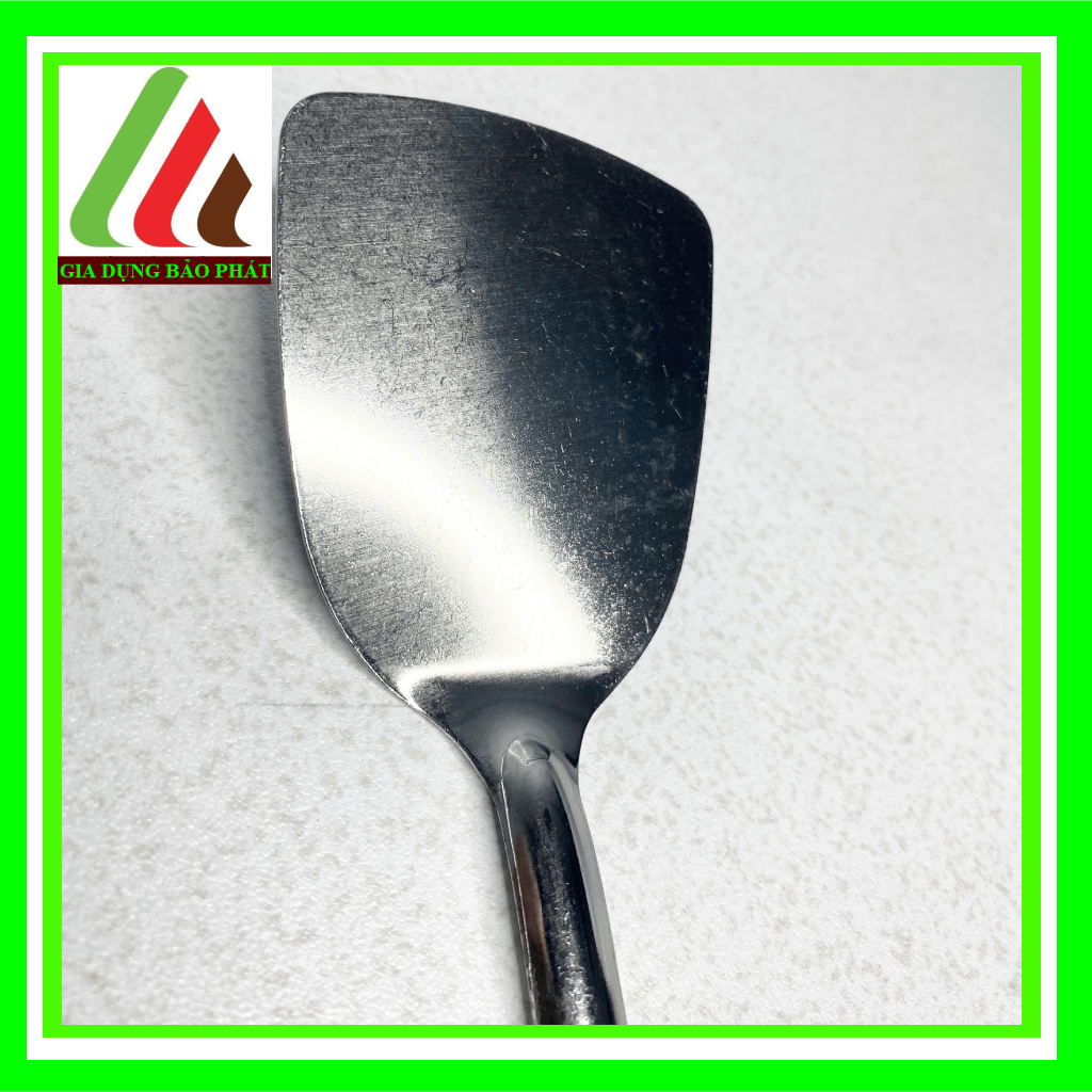 Vá Xẻng inox dài 28cm truyền thống sáng bóng dày dặn - dụng cụ nấu ăn