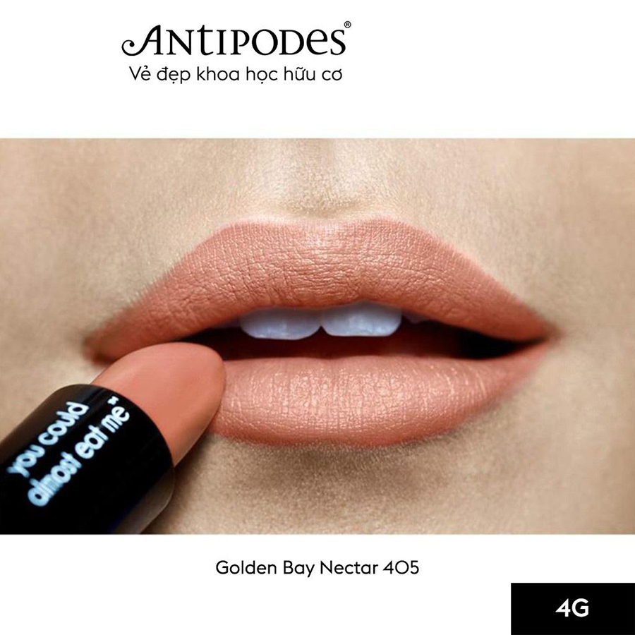 Son Môi Thiên Nhiên Màu #2 Cam Nude Antipodes Lipstick Golden Bay Nectar 405 4g