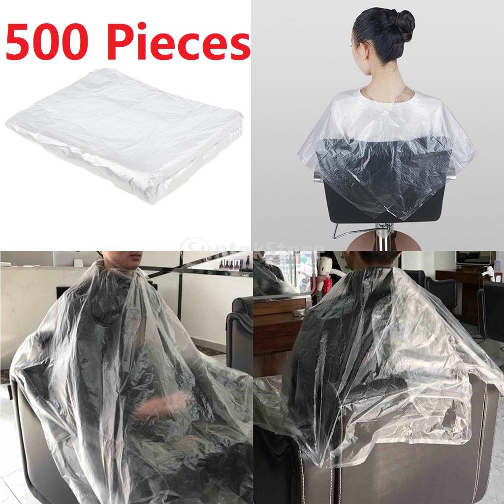 500PCS Disposable Hairdressing Capes Barber Adjustable Dyeing Apron 2 Size