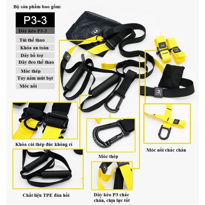 Bộ dây tập kháng lực đa năng P3 tập GYM &amp; YOGA - The TRX PRO cao cấp - POKI