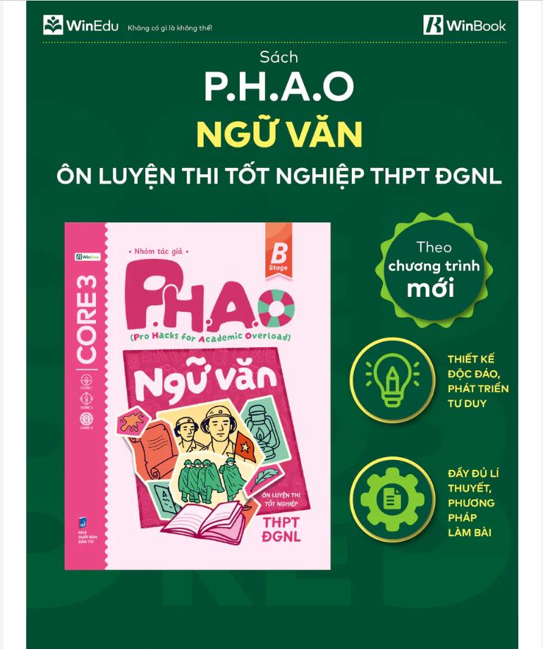 Sách P.H.A.O Ngữ văn Ôn luyện thi tốt nghiệp THPT, ĐGNL
