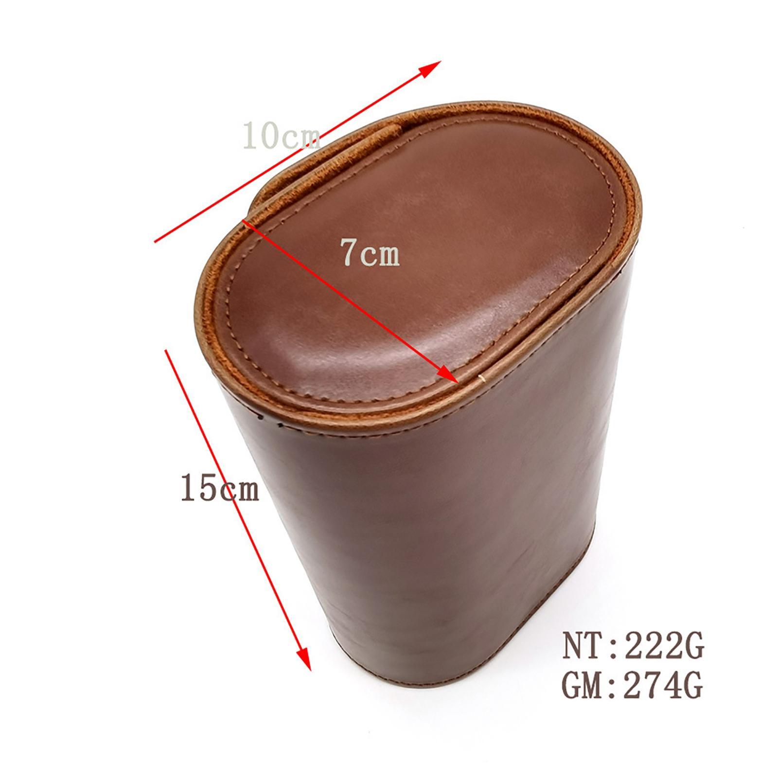 2 Slots Watch Roll Travel Case PU Leather Organizer for Men Women Brown