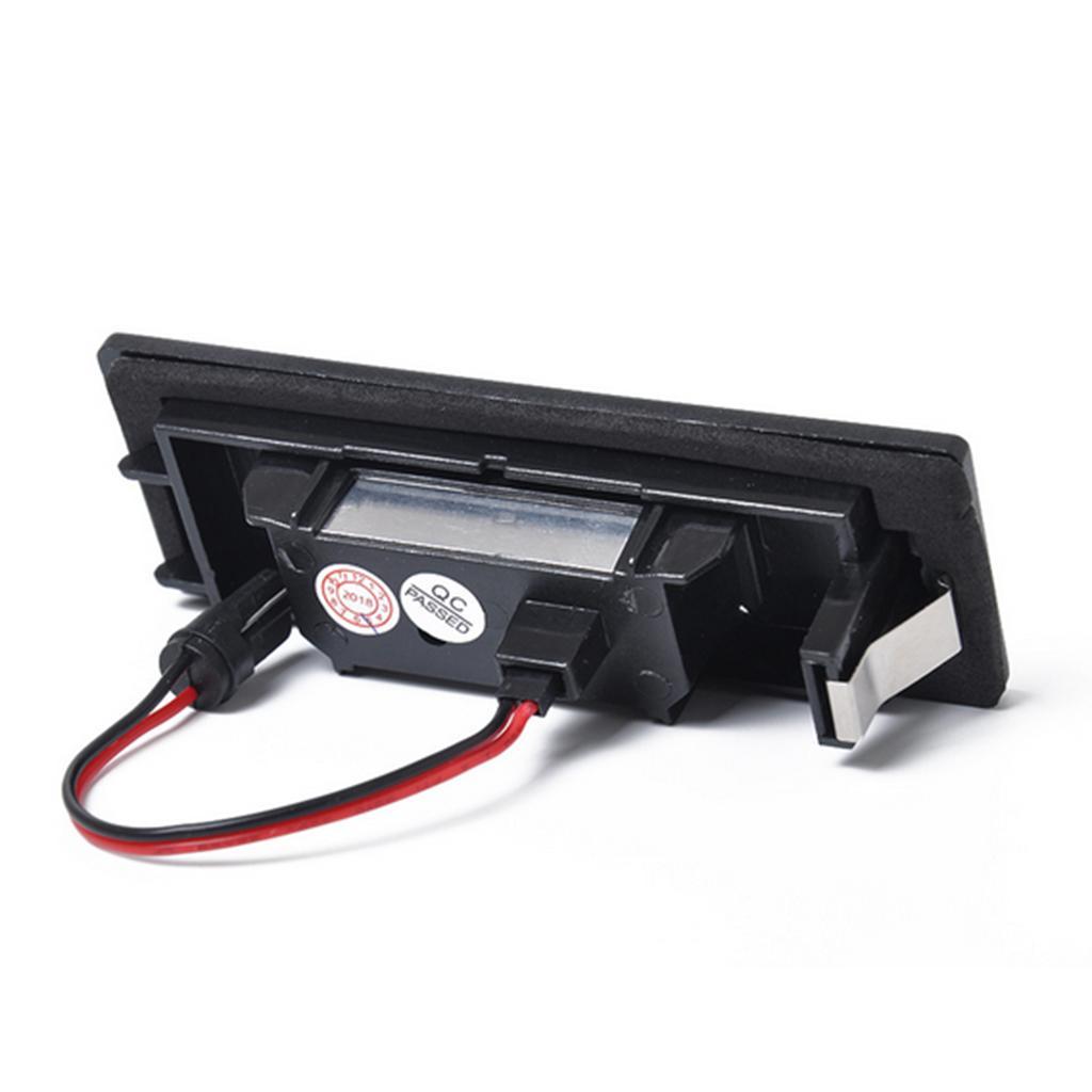 2 Pieces LED License Plate Lights+Stainless Steel Black Car License Plate Frames Set For BMW E81