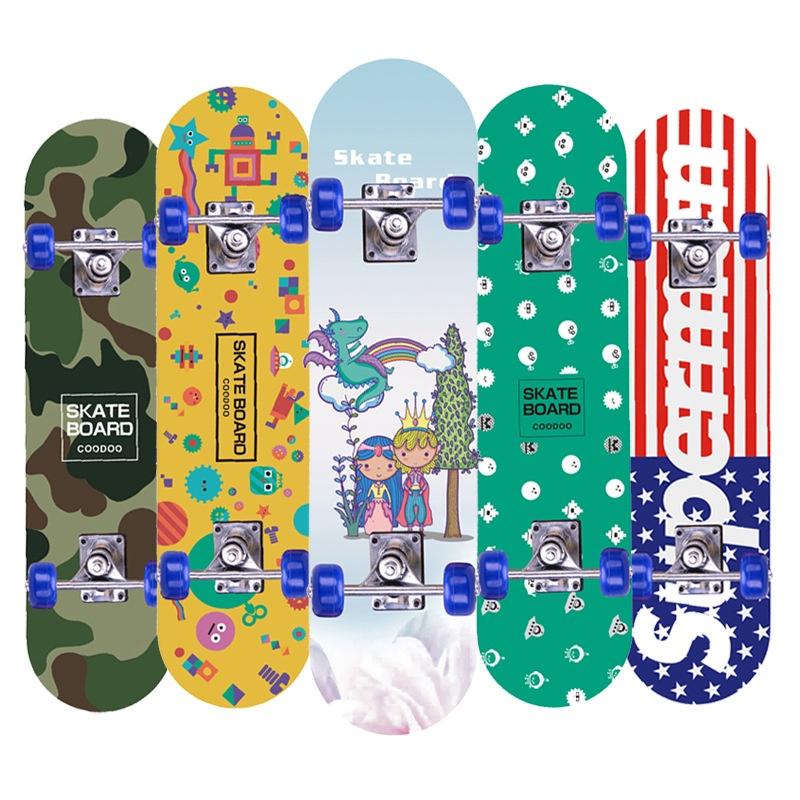 Ván Trượt Patin Dành Cho Trẻ Em Thiếu Niên Nhiều Hình skateboard (80cm 60cm) Gỗ Phong Ép 7 Lớp