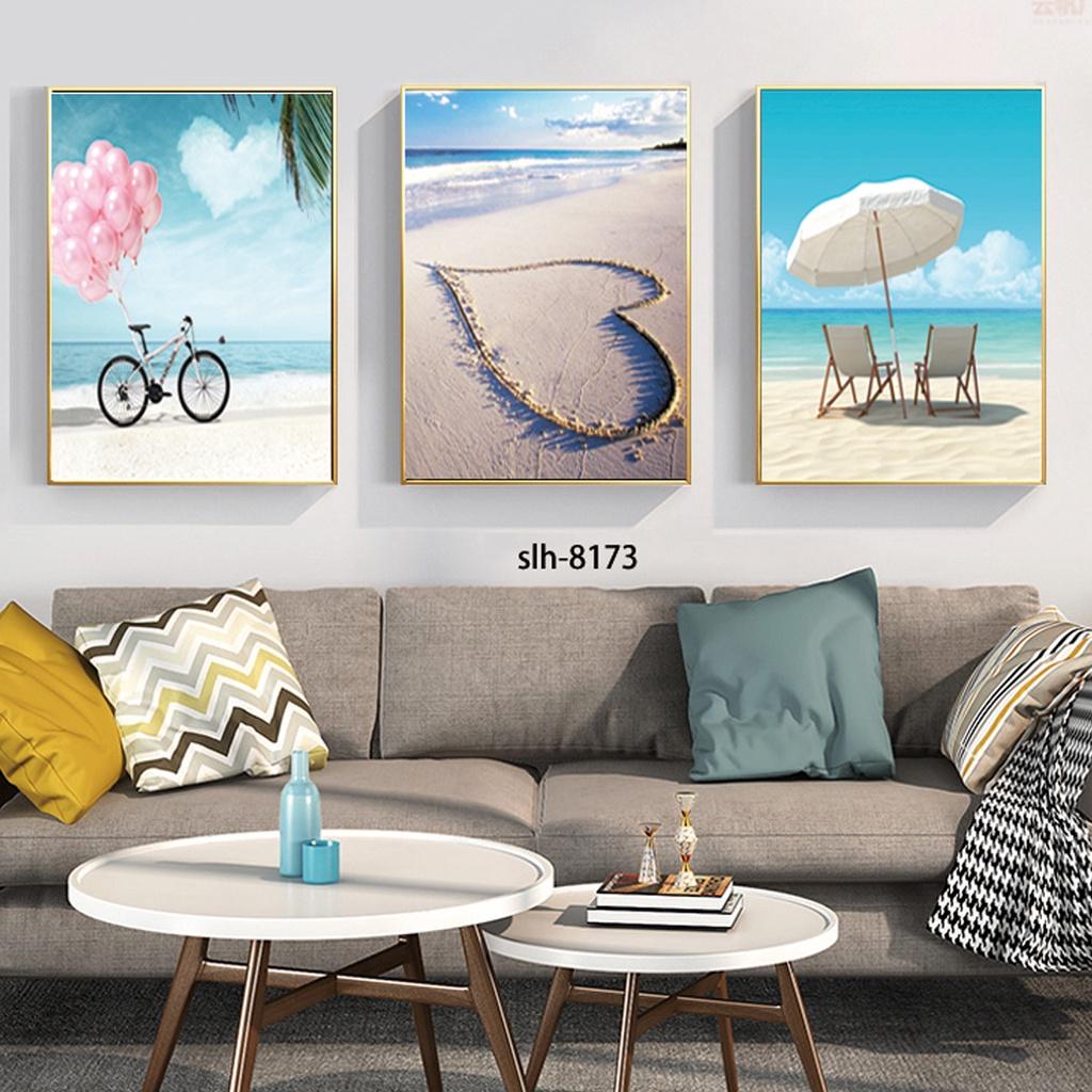 Tranh Treo Tường Trang Trí - Tranh Canvas Bờ Biển Nắng Vàng