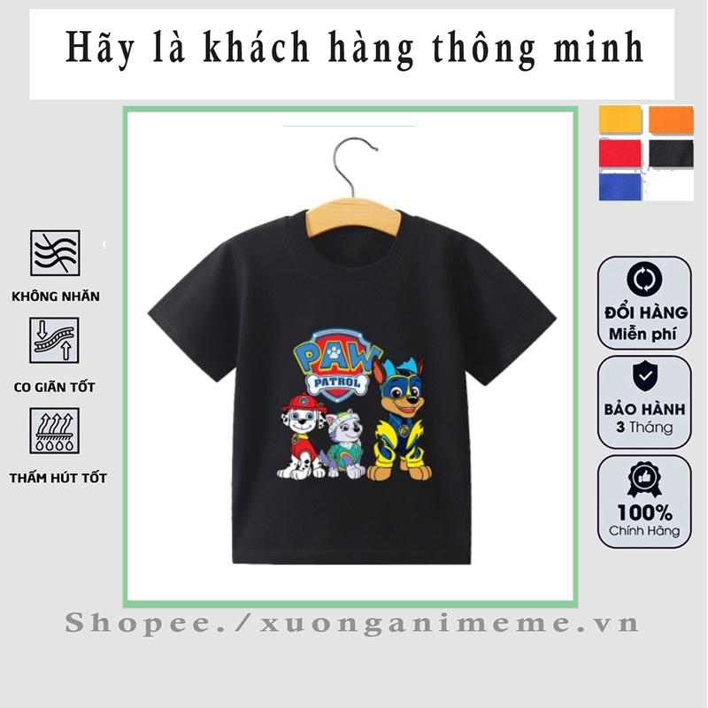 Áo thun bé trai bé gái cộc tay chất cotton in hình Chó Cứu Hộ đủ size