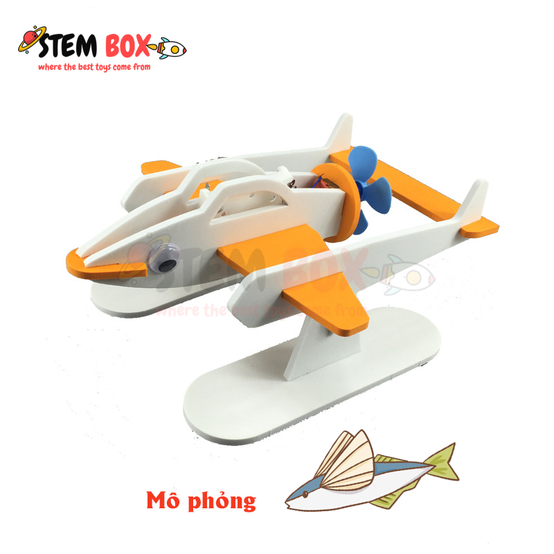 Đồ chơi thông minh bộ lắp ghép máy bay chạy trên nước - Trò chơi DIY STEM BOX