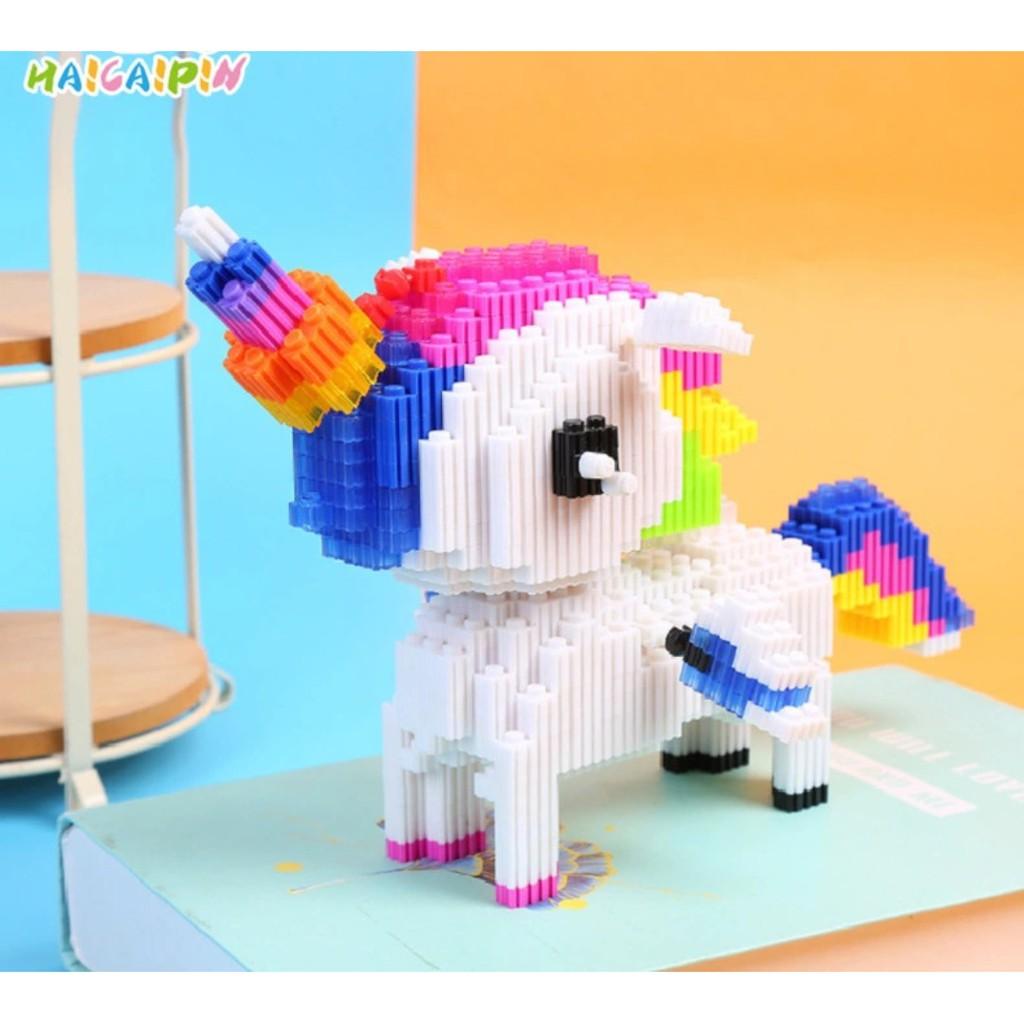 Ngựa Pony Trắng 2020pcs - Lắp Ráp Xếp Hình Nanoblocks Nhân vật hoạt hình cartoon - 1 hộp 1 con