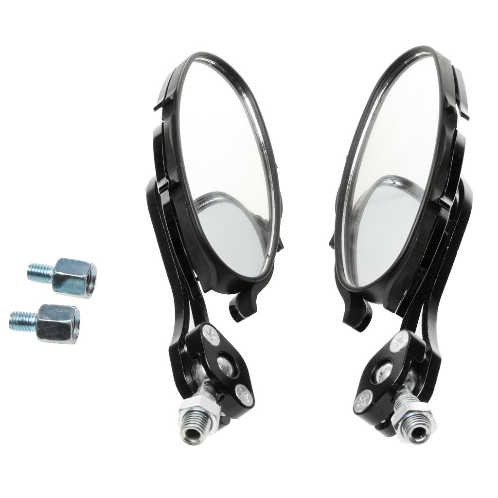 2pcs Black 3/8inch 10mm Rear View Side Mirror for Sport Bike Chopper ATV Quad