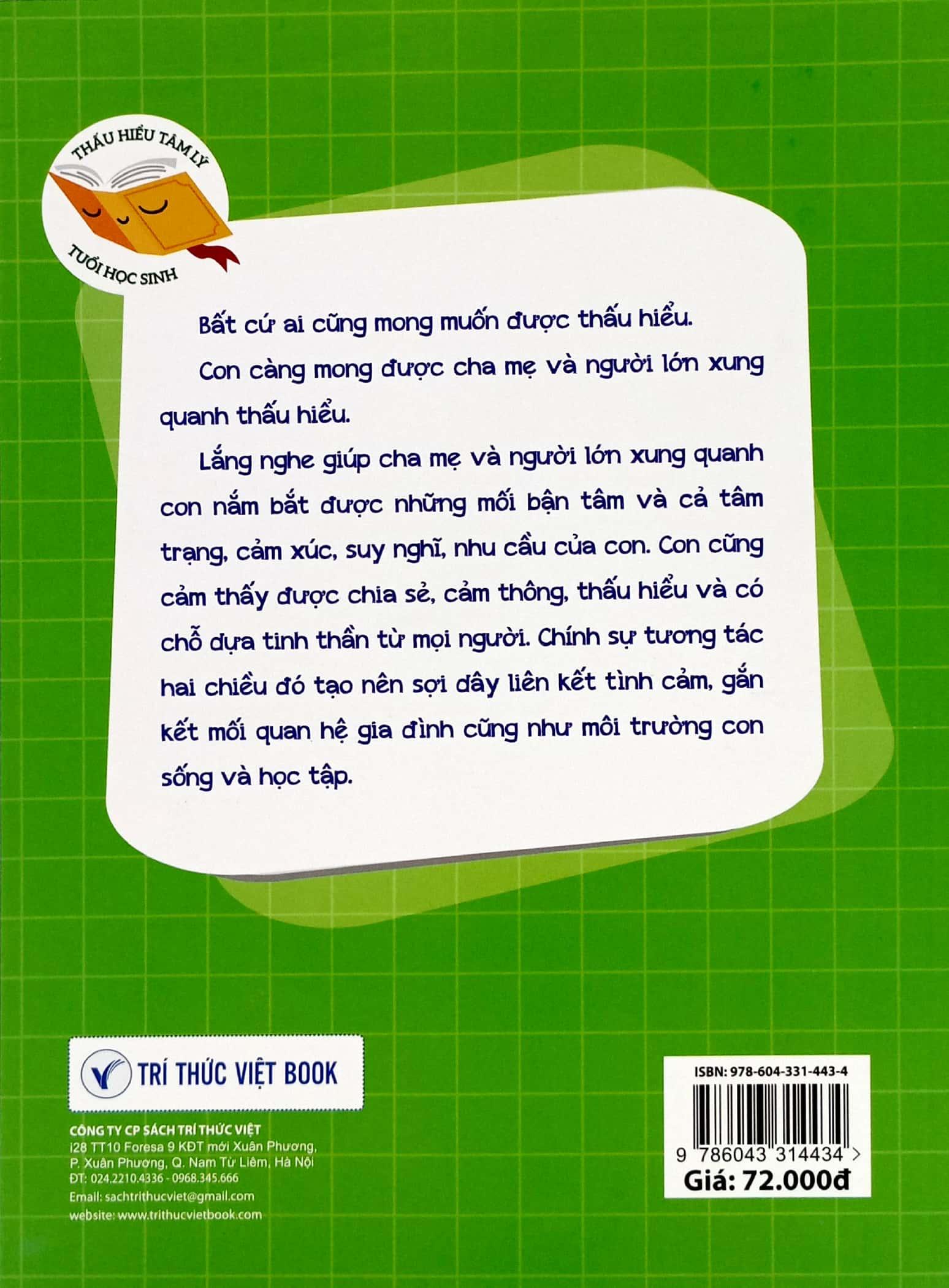 Thấu Hiểu Tâm Lý Tuổi Học Sinh - Người Lớn Ơi, Hãy Nghe Con Nói