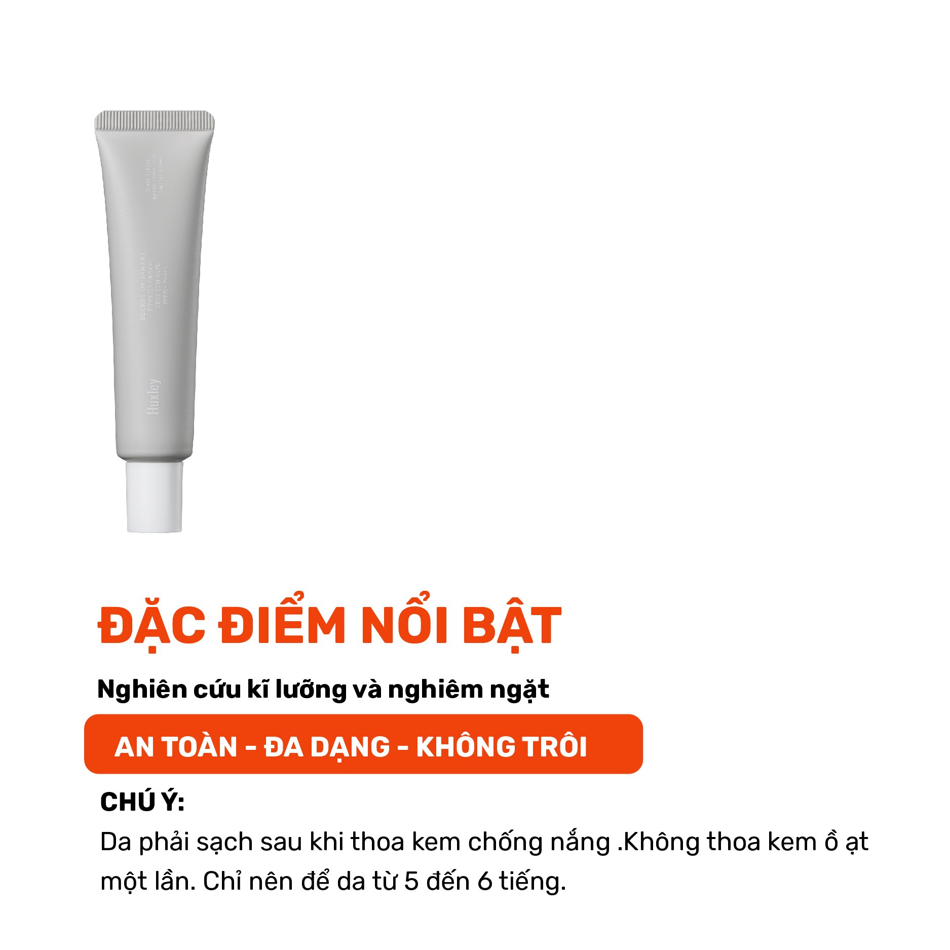 Kem chống nắng dưỡng da trắng sáng tức thì Huxley Tone Up Cream Stay Sun Safe SPF50+ PA+++ 35ml