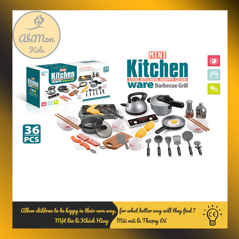Bộ Đồ Chơi Nấu Ăn Nhà Bếp Cho Bé (36 chi tiết) || Montessori cao cấp || Đồ chơi Gỗ - Giáo dục - An toàn - Thông minh