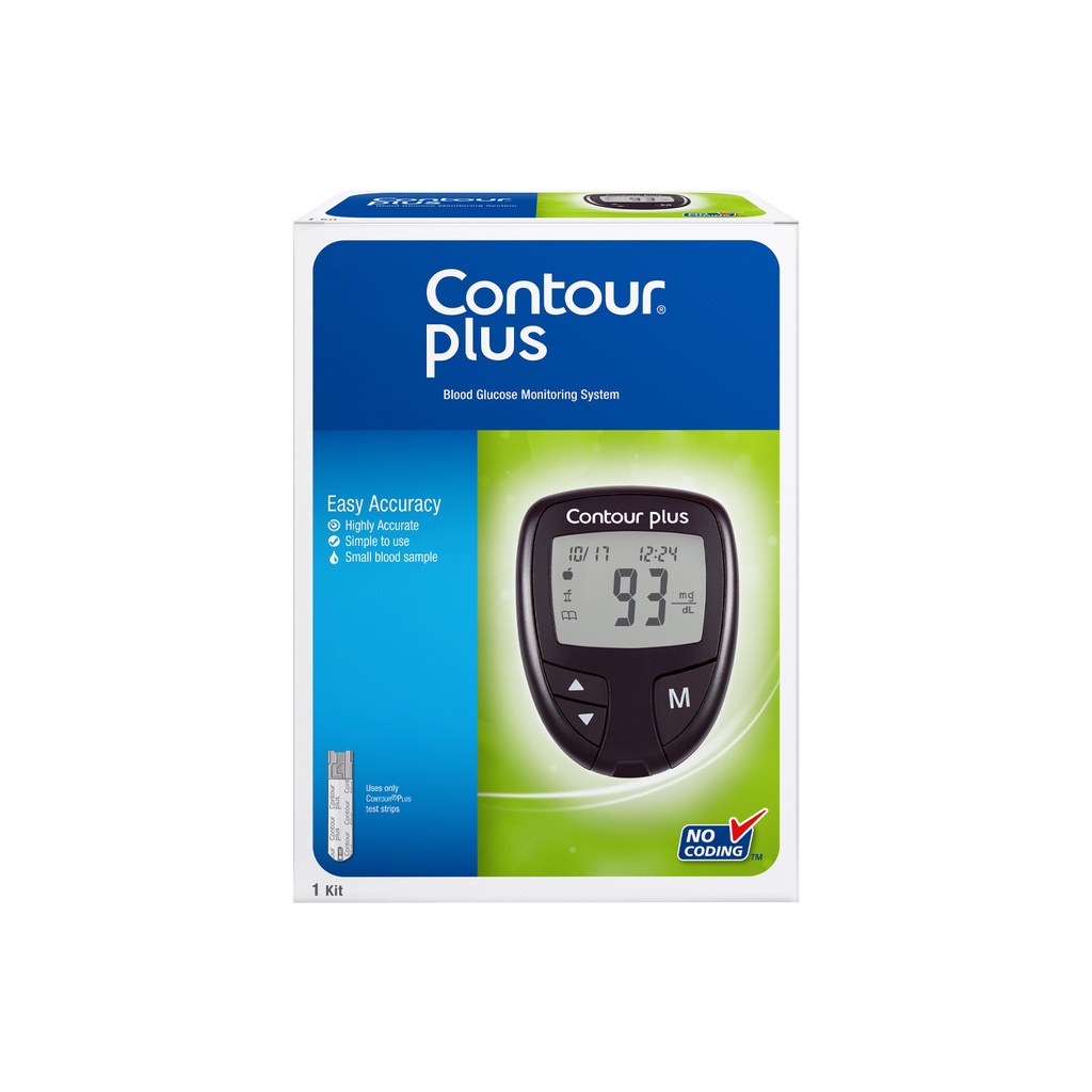 Máy đo đường huyết CONTOUR PLUS (mg/dL) và 50 Que thử đường huyết