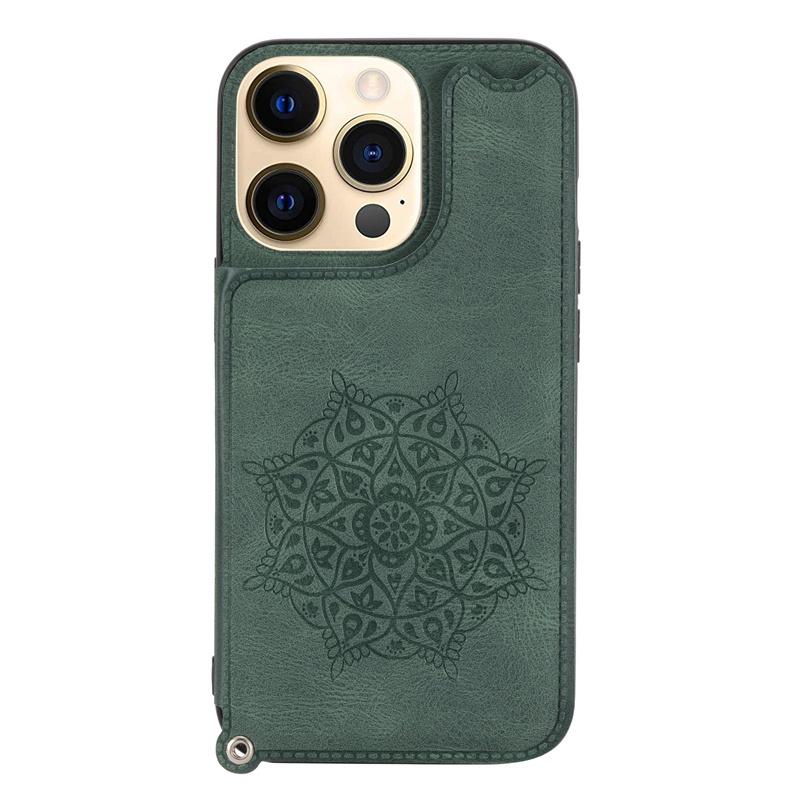 Ốp điện thoại TPU dẻo mặt lưng da có ngăn đựng thẻ cho iPhone 13 Mini 13 Pro Max
