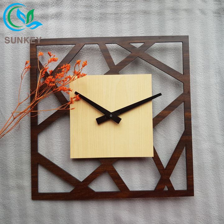 Đồng Hồ Gỗ Treo Tường - Kim Trôi - Đường Kính 30cm - Trang Trí Nhà Cửa , Decor Văn Phòng