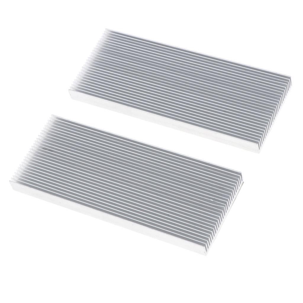 2X 2x Aluminum CPU Heatsink Cooling Cooler Fan Cooler Pad Kit 100x41x8mm