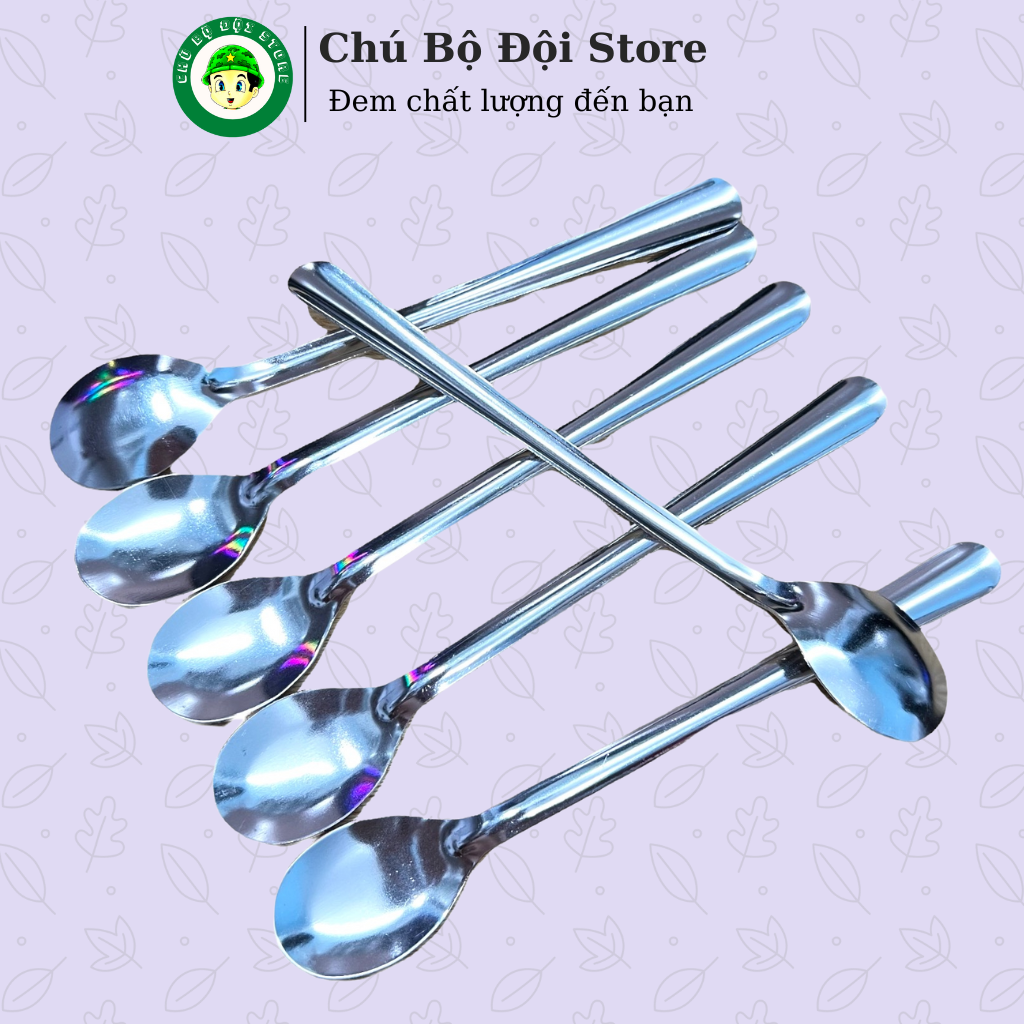 Muỗng Inox Tròn Dài Chất Liệu Bằng Inox 304 Dày