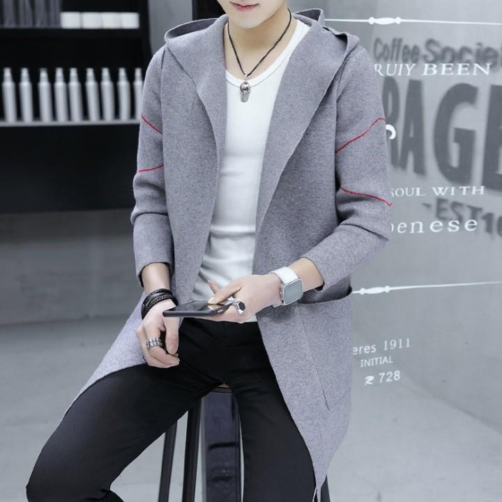 Áo khoác len - Áo khoác cardigan, Style Korea dáng dài