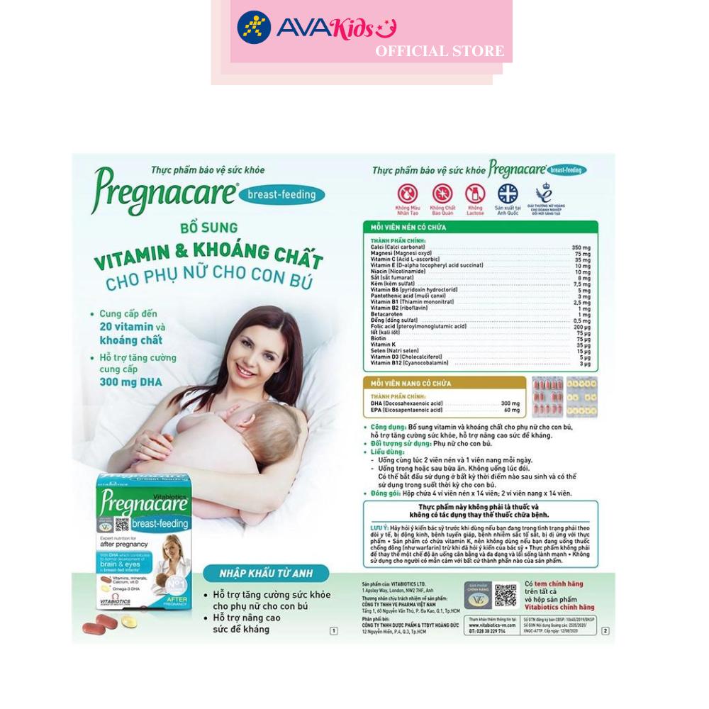 Viên uống Vitabiotics Pregnacare breast-feeding bổ sung vitamin và khoáng chất 84 viên