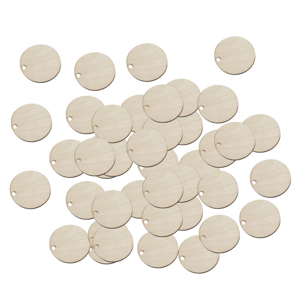 3X 50pcs Blank Round Wooden Pieces DIY Craft Scrapbooking Wedding Party 3cm