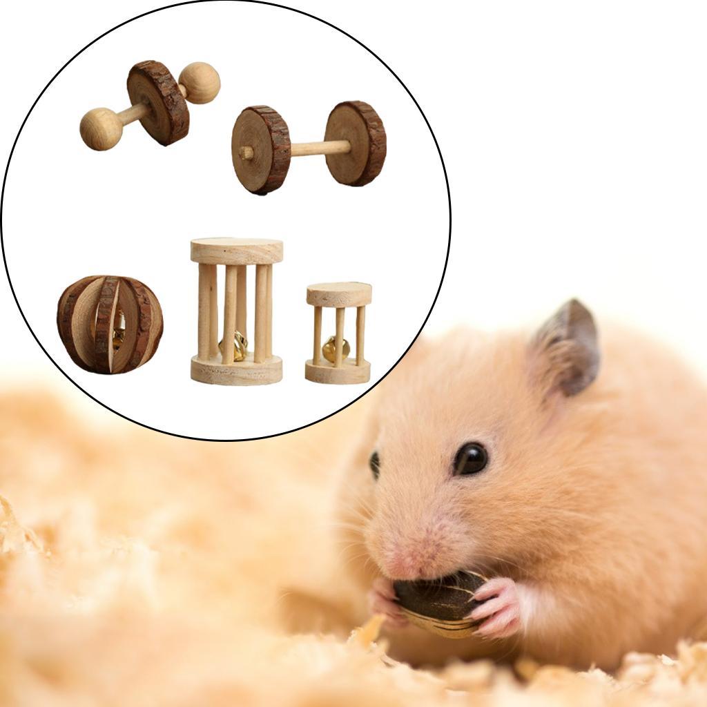 5 Pieces/10 Pieces Hamster Chew Toys Set Roller Unicycle Chinchilla Gerbils Squirrels Rodents Molar Toys Supplies