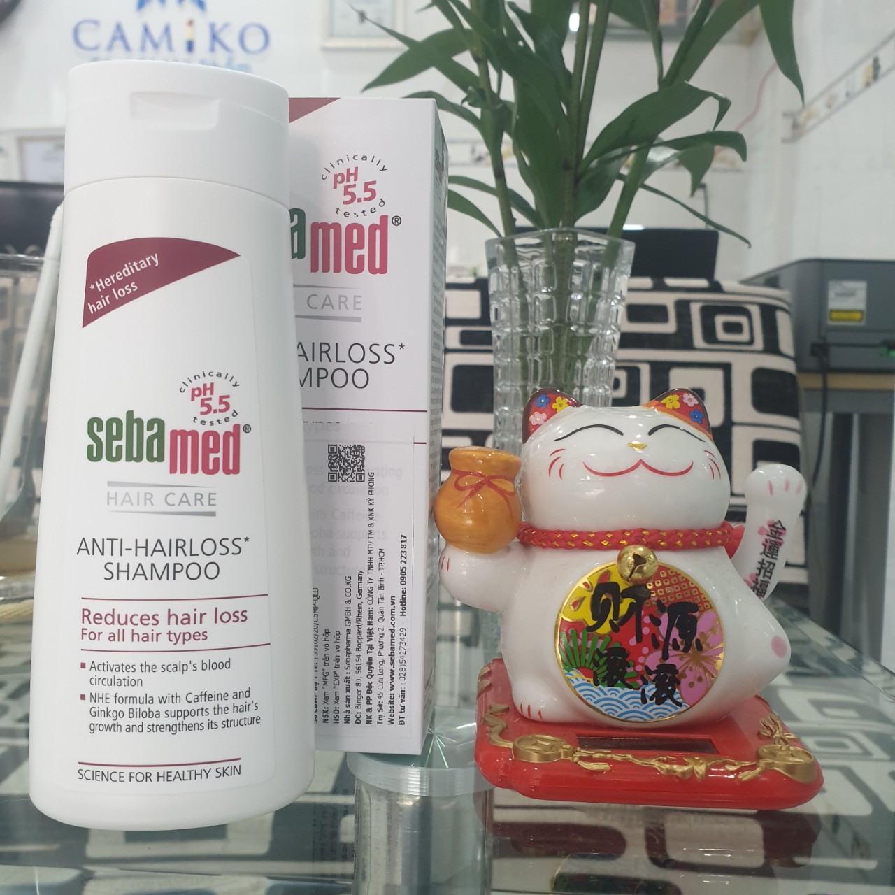Dầu gội ngăn ngừa rụng tóc, kích thích mọc tóc Sebamed Anti-Hairloss Shampoo pH5.5 200ml + Tặng 1 mặt nạ trắng da Collagen Dermal