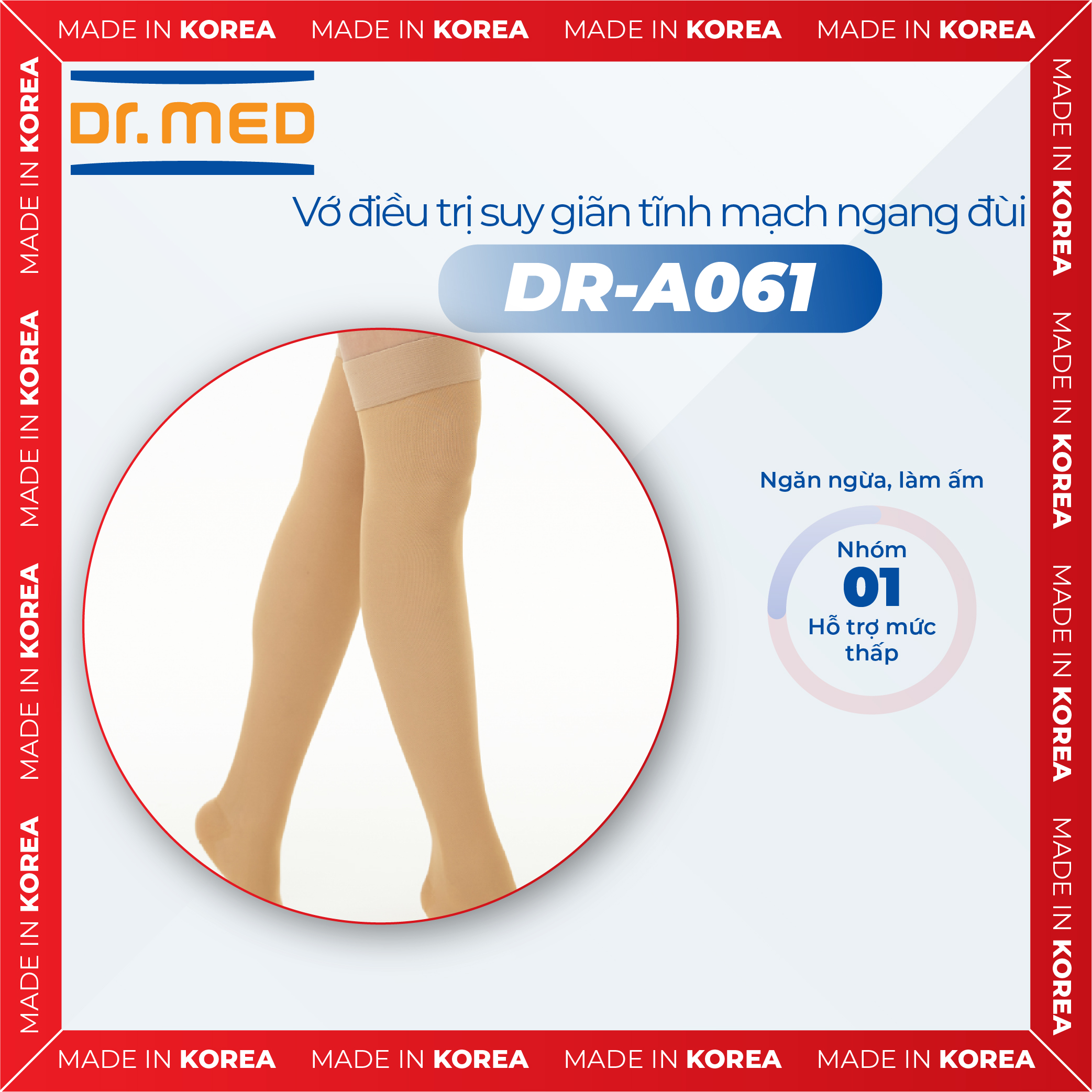 Vớ suy tĩnh mạch ngang đùi (15-&gt;20mmHg) Dr.MED DR-A061