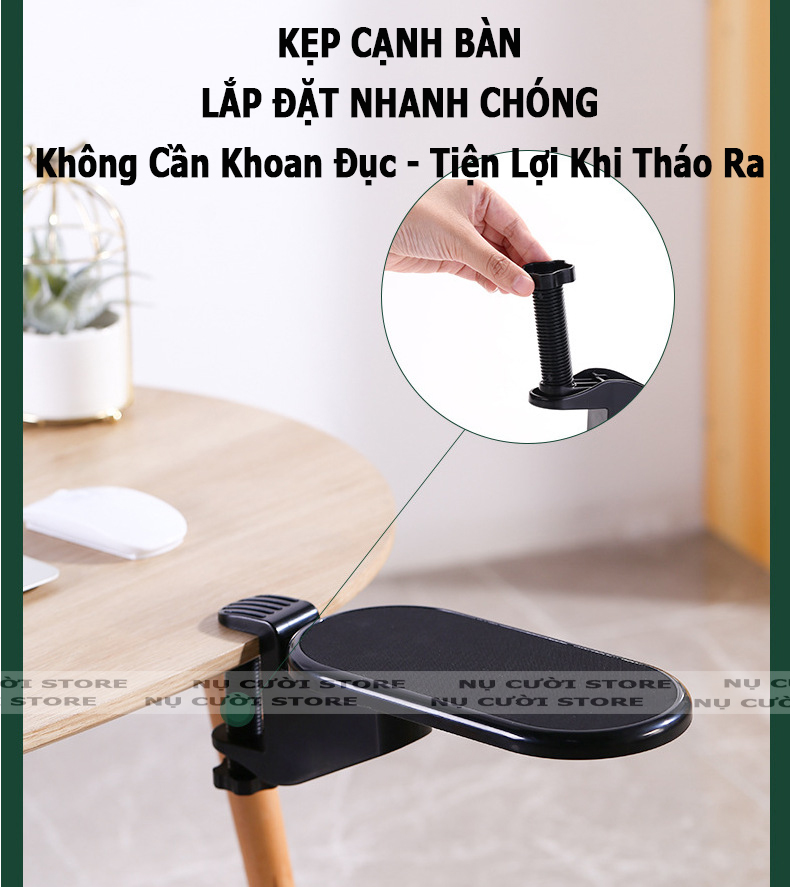 Lót Tay Chơi Game; Kệ Kê Cổ Tay Mở Rộng Bàn Làm Việc; Đỡ Cánh Tay Bàn Phím Văn Phòng; Bàn Làm Nail Tay Kẹp Cạnh Bàn