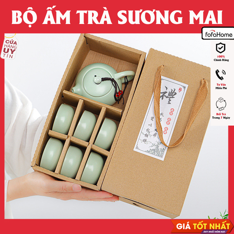 Bộ Ấm Trà 6 Tách - Bộ Ấm Chén Uống Trà Du Lịch Xách Tay Hoạt Động Ngoài Trời Giao Màu Ngẫu Nhiên