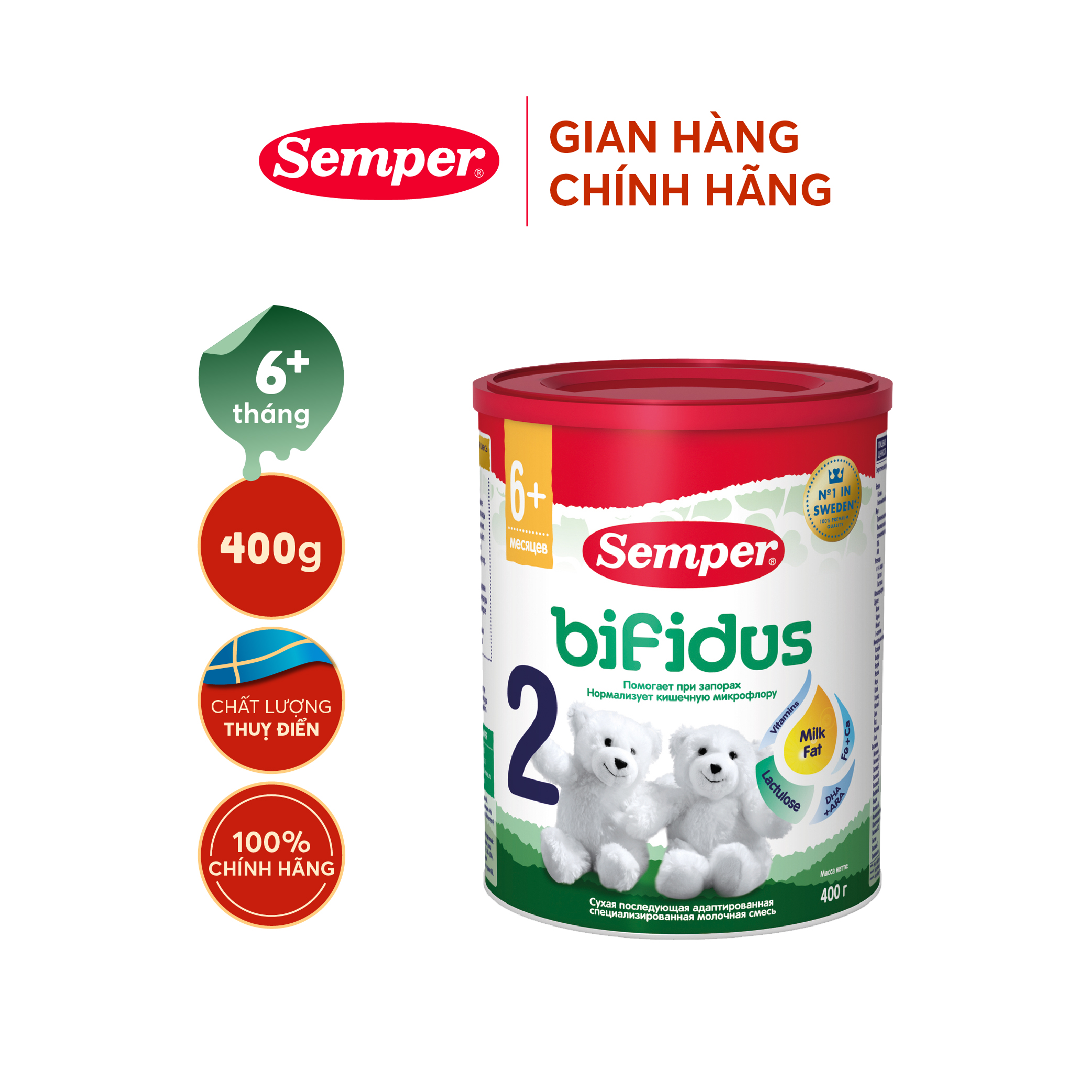 Sữa bột công thức Semper Bifidus số 2 400g