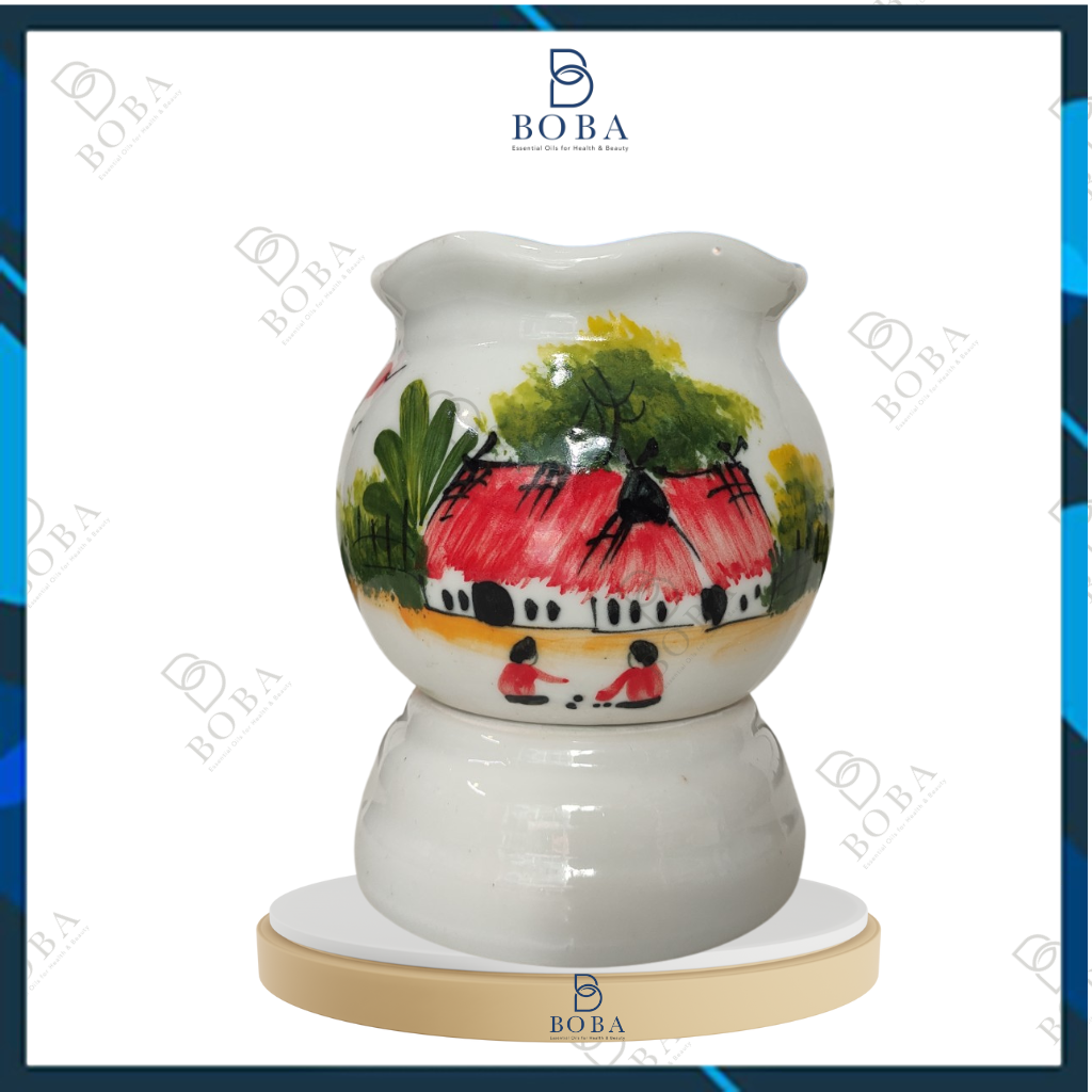 Đèn Điện Xông Tinh Dầu Mẫu Phong Cảnh, Thư Pháp, Hoa Lá, Khuếch Tán Hương, Thơm Phòng, Thư Giãn - BOBA NATURALS
