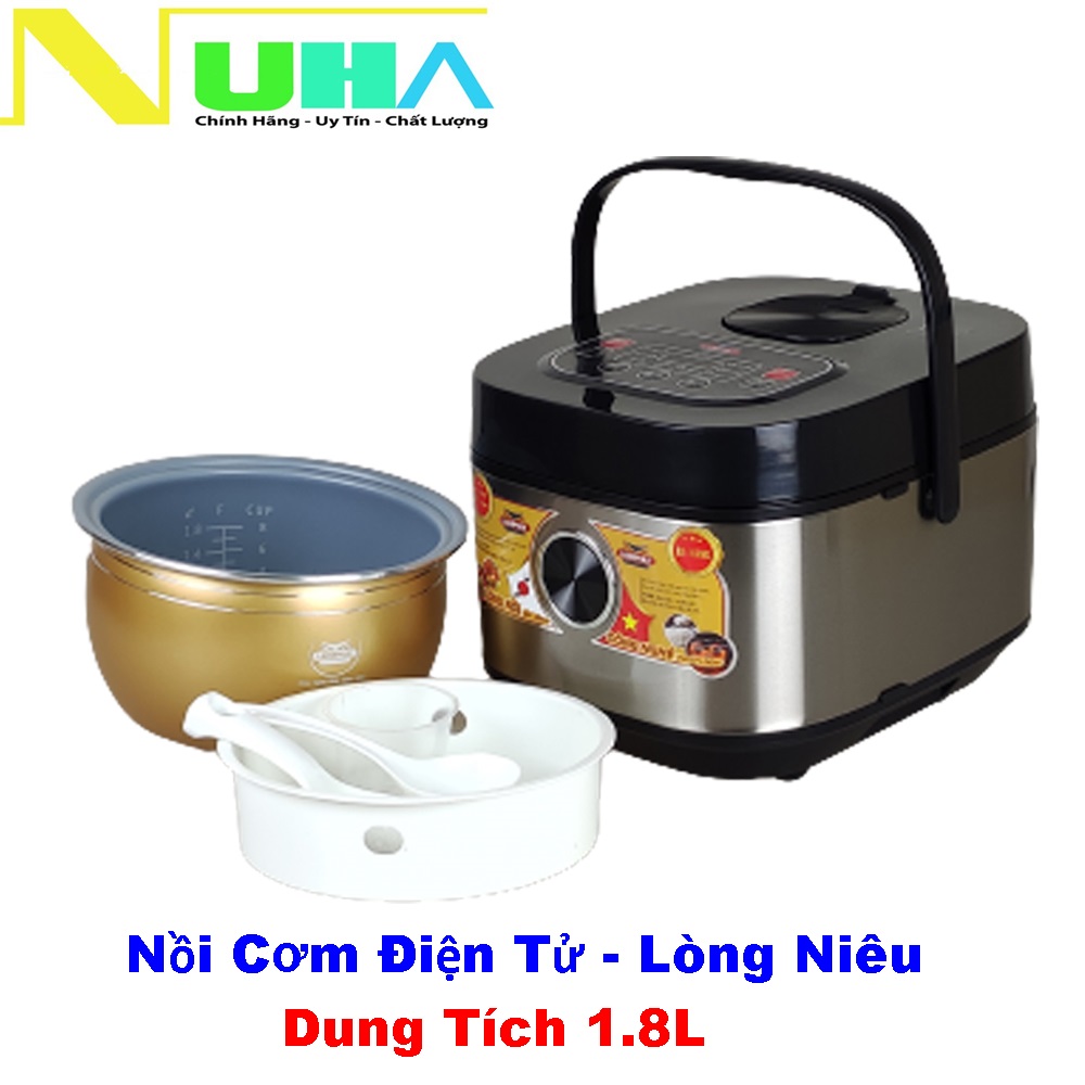 Nồi cơm điện tử lòng niêu Ladomax 1.8L 1-8 người ăn , 700W-Hàng chính hãng