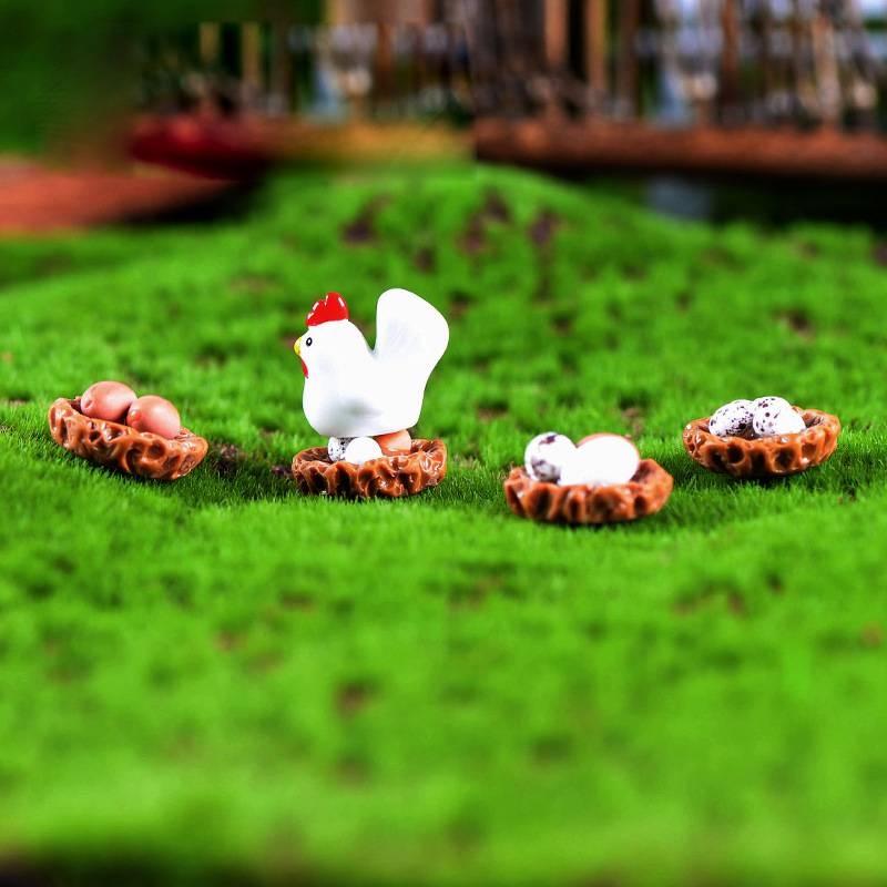 Tiểu cảnh mini ️ Mô hình ổ gà ấp trứng trang trí tiểu cảnh, sen đá, sân vườn