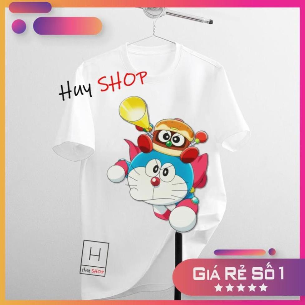 SIÊU PHẨM Áo Thun Doraemon Nữ Nam Trắng Full Size Cotton Mẫu Mới Áo thun Hàn Quốc Unisex - Áo thun tay lỡ 142