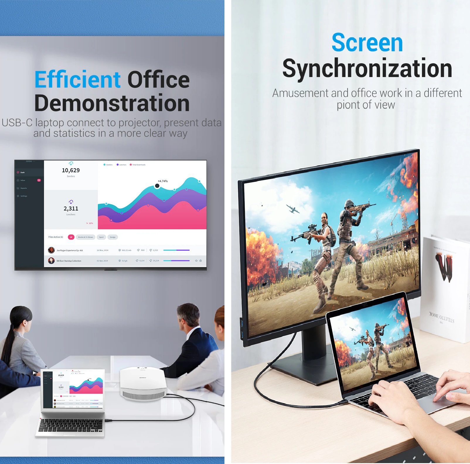 Cáp chuyển type_C male ra DP male hỗ trợ 8K@60Hz Vention CGYBF _ Hàng chính hãng