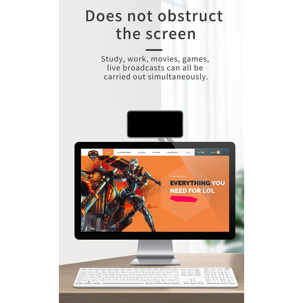 2 Pieces Laptop Side Mount Magnetic Phone Stand Holder Bracket Fixed Slim