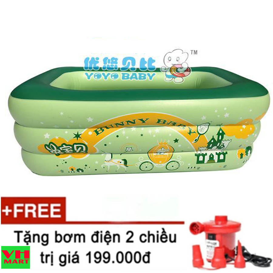 Bể bơi phao gia đình chính hãng YOYO 180 x 140 x 60 cm (tặng kèm bơm điện)