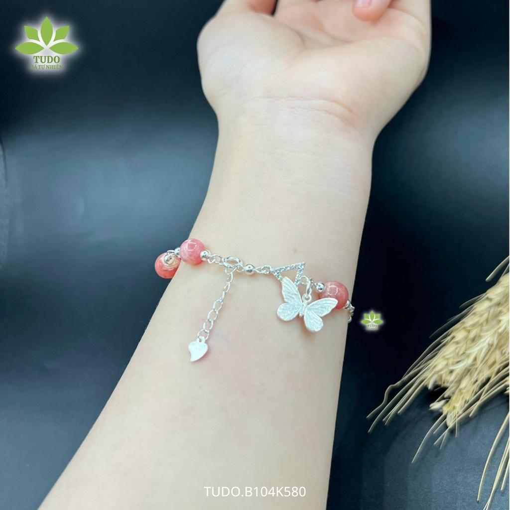 Vòng Tay Nữ Đẹp - Vòng Phong Thủy Đa Mệnh TUDO B104K580 VCBDAOH Charm Bạc Bươm Bướm Hồ Điệp - Tình Duyên