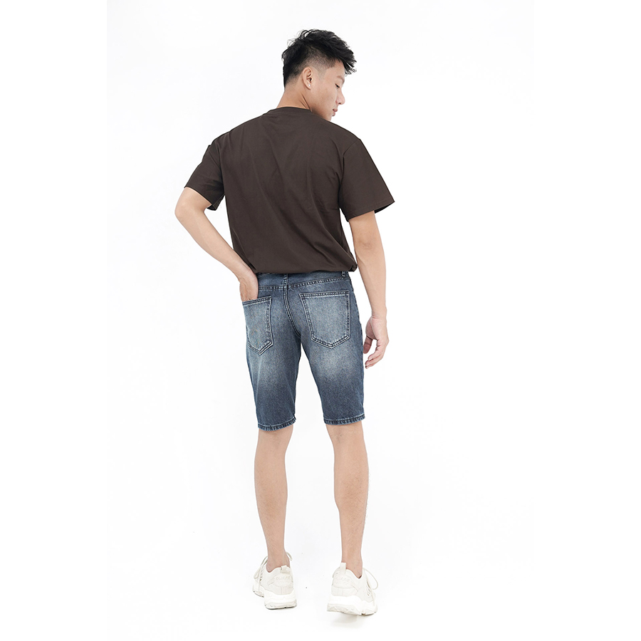 Quần Short Jeans Nam Cao Cấp HUNTER X-RAYS Form Slimfit Cotton Xanh Cá Tính S43